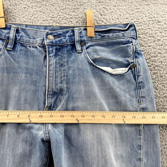 Polo Ralph Lauren Vintage 67 Jeans Mens 35x31* Light Baggy 90's Distressed Denim - Picture 9 of 16